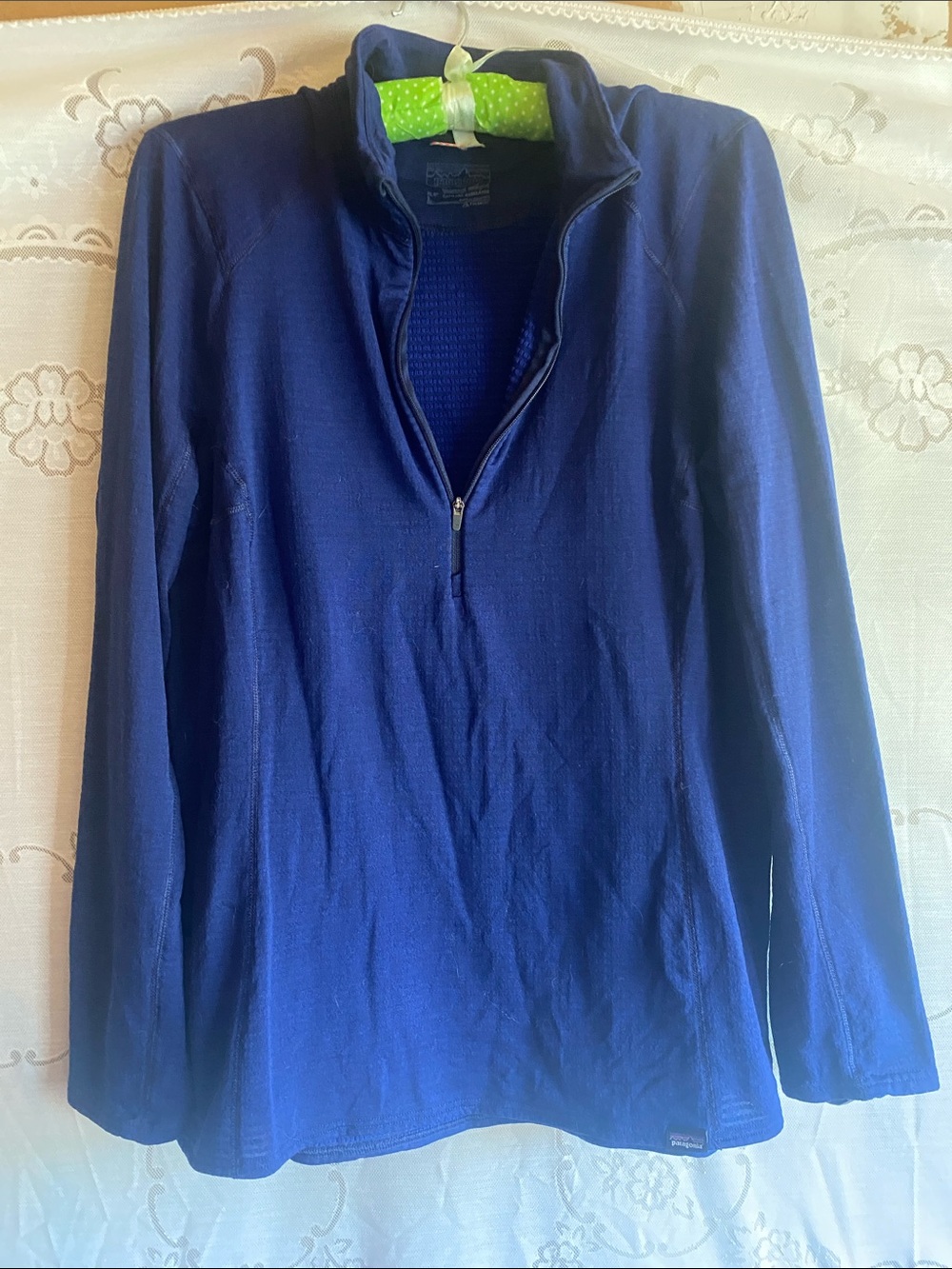 Patagonia Royal Blue Capilene Base Layer Long Sleeve Quarter-Zip Top L